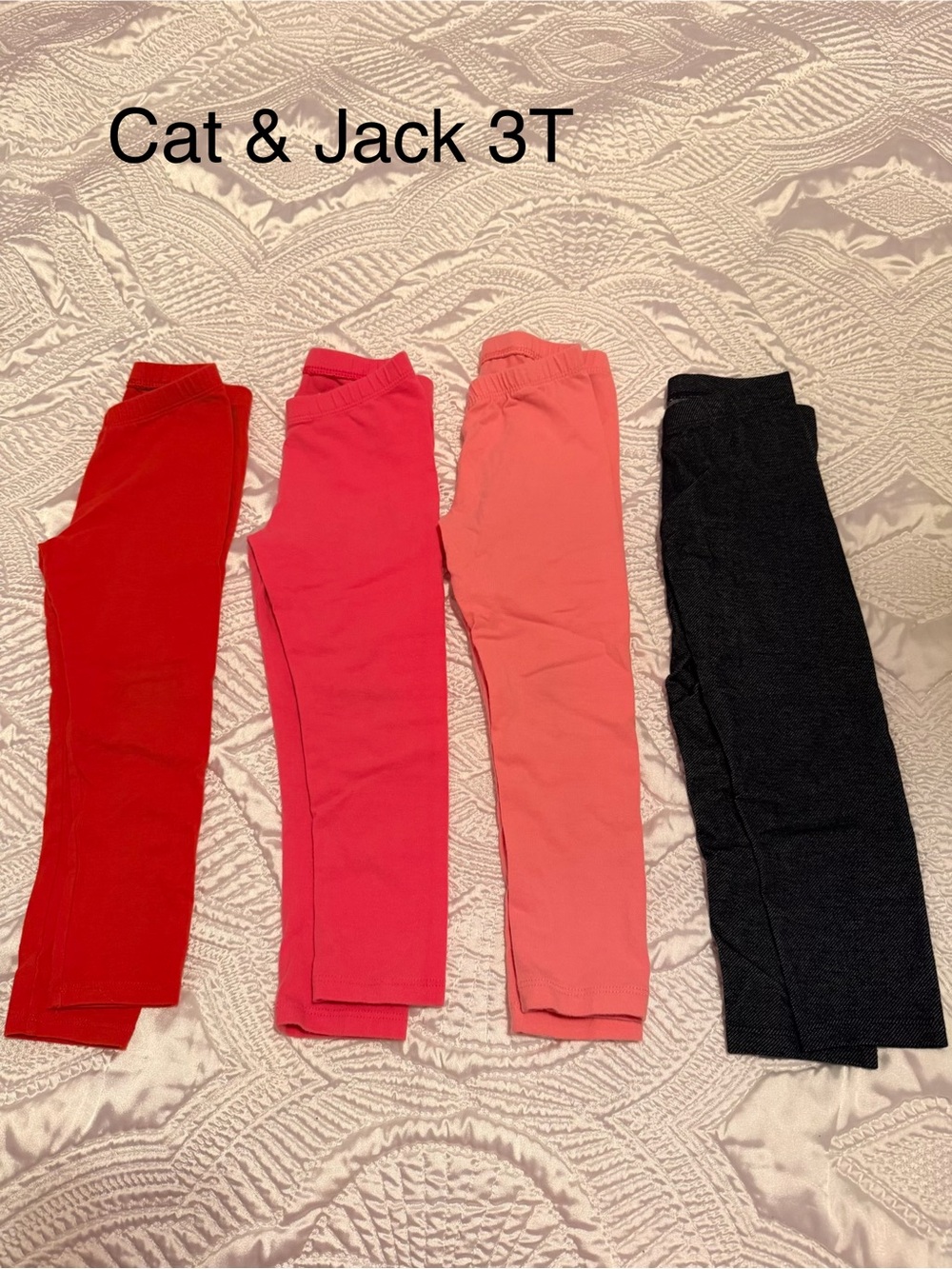 Cat & Jack Girls' Leggings Set in Red, Pink, Coral & Black
